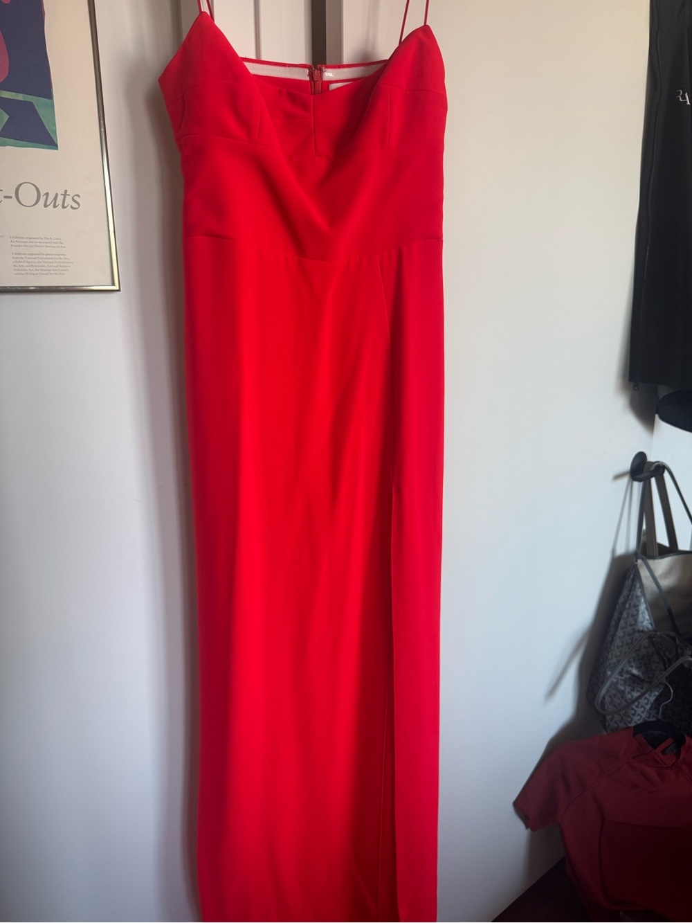 Amanda Uprichard Red Spaghetti-Strap Maxi Dress